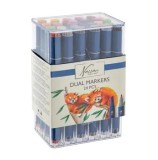 Cumpara ieftin Set markere Craft, 2 capete, cutie transparenta, 24 buc