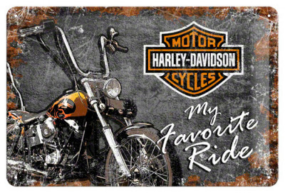 Placa metalica - Harley Davidson Favourite Ride - 20x30 cm foto