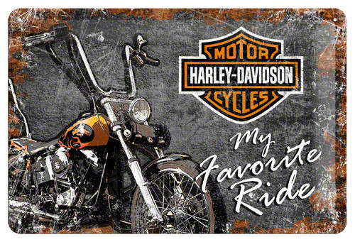 Placa metalica - Harley Davidson Favourite Ride - 20x30 cm