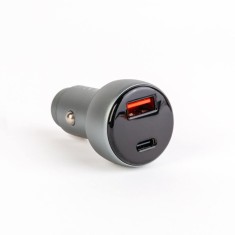 Adaptor bricheta auto incarcare rapida USB-C PD 30W /USB-A QC3.0 18W + afisaj de tensiune 55025B M`N`C