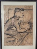 Tablou Eugen Ispir - Relaxare, Desen, Pictor Roman, Inramat