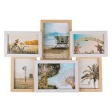 Rama foto decorativa din lemn, 6 poze, 47x34x3cm, Alba, CMCLASS