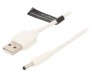 Cablu USB A la DC 3.5/1.35 Alb 1.5m, Vention