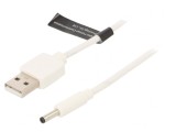 Cablu USB A la DC 3.5/1.35 Alb 1.5m, Vention