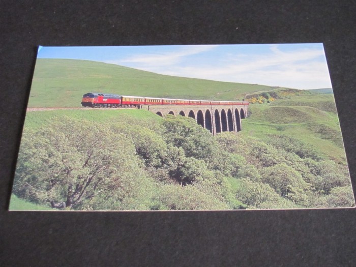 Tren Manchester Pullman pe Viaductul Arten Gill, Linia Settle-Carlisle . Ilustrată Temă Feroviară de Colecție