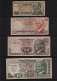 Set Turcia 10+20+50+100 lire lira, Europa