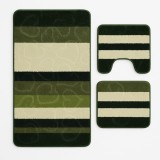 Set covorase baie 3 piese Model Liniar , Verde +BEJ 60x100cm