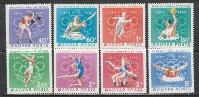 Ungaria 1970 - A 25-a Aniversare a Comitetului Olimpic Ungar 8v MNH foto