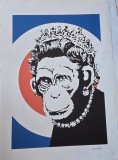 Banksy - Monkey Queen, litografie originala