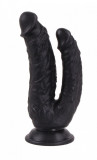 Dildo Dublu Chase PVC Ventuza Negru Guilty Toys