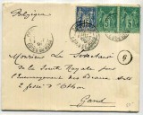 France 1895 Postal History Rare Cover Cotes du Nord to Gand Belgium D.584