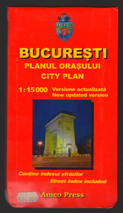 C10520 - BUCURESTI. PLANUL ORASULUI, CONTINE INDEXUL STRAZILOR 1998