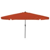 vidaXL Umbrela de grădină cu lumini LED &oslash;395x245 cm Terracotta