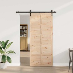 vidaXL Ușă glisantă Maro 80 x 208 cm Lemn masiv de pin 3381155
