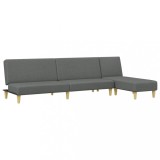 Set de canapele, 2 piese, gri inchis, material textil