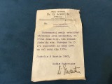 Adeverinta Medic veterinar Dr. G. Martin din Jimbolia judetul Timis Torontal anul 1942 !
