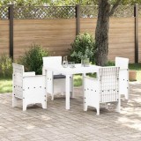 Cumpara ieftin Set de masă pentru grădină 5 pcs Alb Ratan Polt