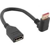 Cablu prelungitor Displayport 8K30Hz/4K120Hz T-M unghi sus/drept 0.15m Negru, InLine 17159O