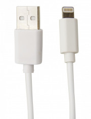 Cablu date si incarcare Lightning - USB 2.0 alb, 1,5 m lungime, pentru Apple iPhone, iPad, iPad foto