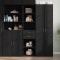 Gossi dulap inalt, negru, 45x42,5x185 cm, lemn compozit