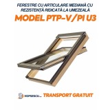 Fereastra cu articulare mediana cu rezistenta ridicata la umezeala Fakro, Pin Natural, Model PTP-V/PI U3