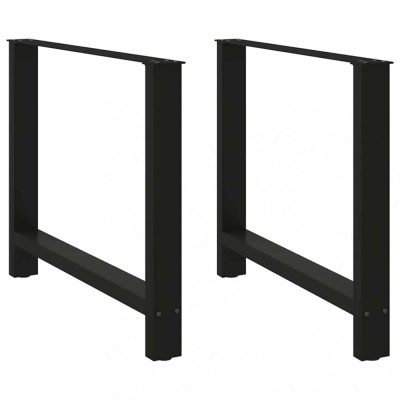 vidaXL Picioare masă de sufragerie negre, 2 buc., 90x(72-73) cm, oțel 4013316 foto