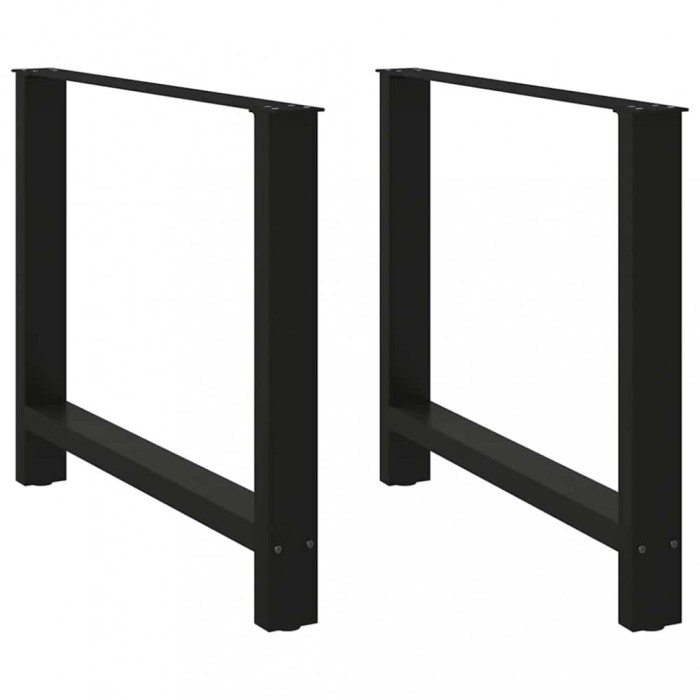 vidaXL Picioare masă de sufragerie negre, 2 buc., 90x(72-73) cm, oțel 4013316