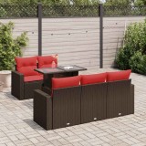 Gossi set canapele de gradina cu perne, 6 piese, maro, poliratan