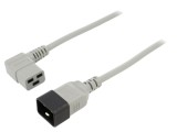 Cablu 3x1,5mm2 IEC C19 mamă unghiat la IEC C20 tată 3m gri
