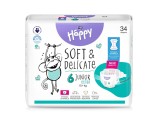 Scutece Happy Soft &amp; Delicate 15+ kg Marimea 6 Junior Extra, 34 bucati, Bella Baby