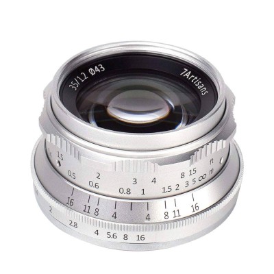 Obiectiv manual 7Artisans 35mm F1.2 negru pentru Canon EOS-M mount DESIGILAT foto