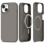 Husa Tech-Protect Silicone MagSafe pentru Apple iPhone 15 Titanium, Gri, Silicon, Carcasa