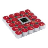 Set lumanari duble parfumate 25 bucati, 3 x 4 cm, Rosu, Oem