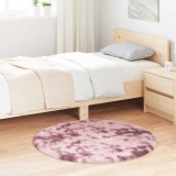 vidaXL Covor shaggy cu pom &icirc;nalt, NAVARRA, roz praf, 100x100 cm