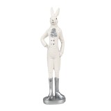 Cumpara ieftin Figurina Iepuras Paste Boy polirasina alba argintie 5x4x20 cm