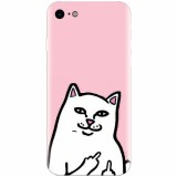 Husa silicon pentru Apple Iphone 6 / 6S, White Cat