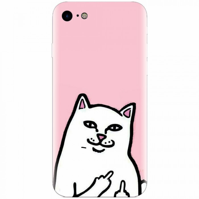 Husa silicon pentru Apple Iphone 5 / 5S / SE, White Cat