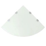 Cumpara ieftin Raft de colt cu suporti de crom, sticla, 45 x 45 cm