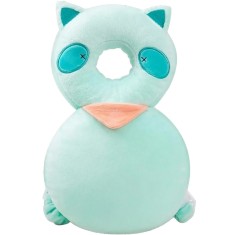 Pern&Auml; tip rucsac pentru protec&Egrave;ia capului bebelu&Egrave;ilor, tetier&Auml; moale model raton, design ergonomic, 33x6x19 cm, 180 g, turcoaz