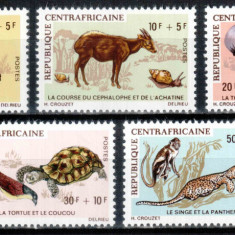 Republica Centrafricana 1971, Mi #225-229**, animale, pasari, MNH, cota 45 €!