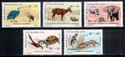 Republica Centrafricana 1971, Mi #225-229**, animale, pasari, MNH, cota 45 &amp;euro;! foto
