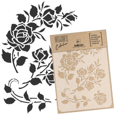 Reutilizabil Șablon - Craft - Scrapbooking // TRANDAFIR #2 - A5 (15x21cm) foto