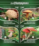AFRICA CENTRALA 2015 - Ciuperci /set complet-bloc + colita MNH (2 imagini)