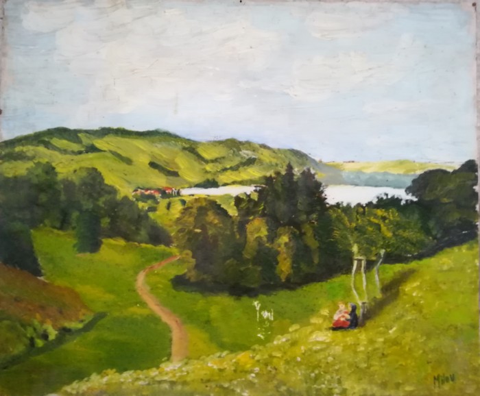 tablou Peisaj, Milov, ulei pe carton, 50x60, fara rama