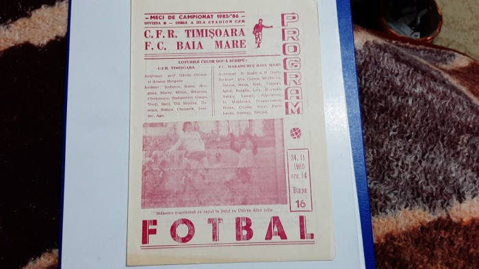 program CSM Caransebes - FC Baia mare