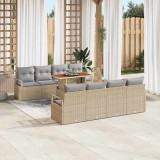 VidaXL Set de canapele pentru grădină 9 pcs Bej, Gri 100 x 55 x 73 cm
