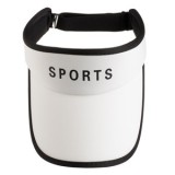 Sapcă Visor din Bumbac Ecru cu Margine Neagră și Mesaj Sports pentru Femei, CMCLASS