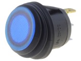 Rocker Switch SPST 2 ON-OFF 10A 24VDC Albastru LED IP65