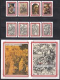 Crăciun - Picturi de Leonardo Da Vinci și D&uuml;rer, Serie + 2 Colițe, RARE, MNH