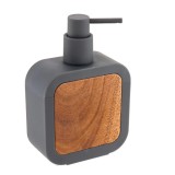 Dispenser Săpun Plastic Si Bambus 350 Ml &ndash; Gri